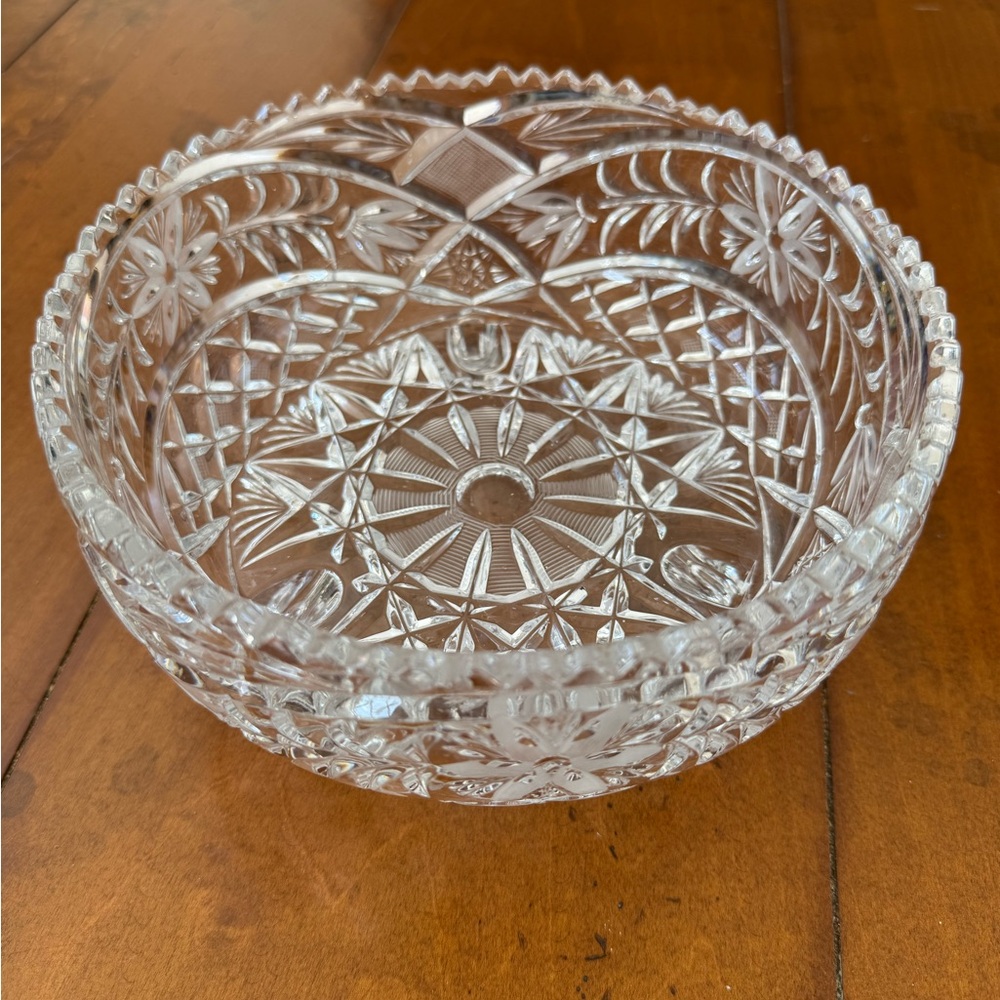 Vintage Imperlux Hand Cut 24% Lead Crystal Footed Bowl - West Germany